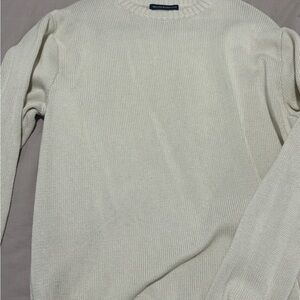 Brandy Melville Men's Off-White Crewneck Sweater